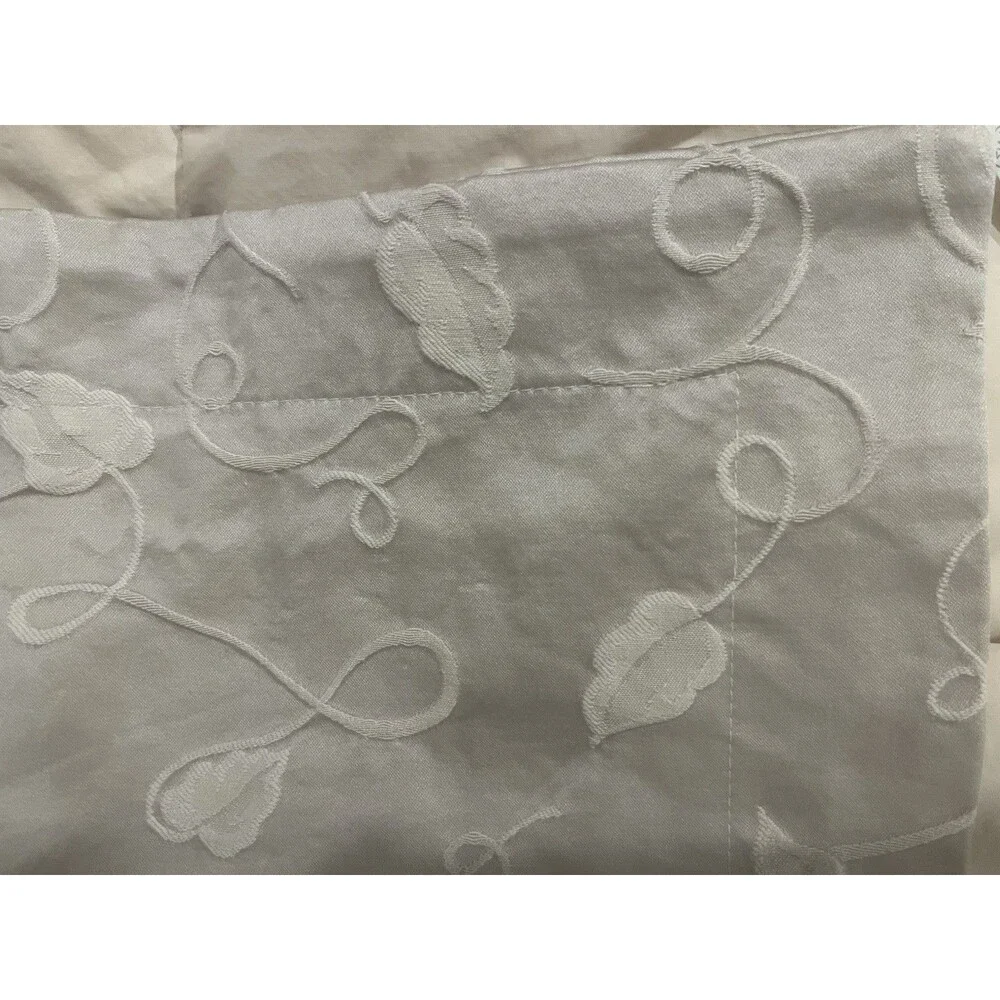 NEW Sateen Beige Pillow Shams Standard 2 With Embroidery And Border 30” X 23.5”